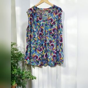 White Birch Multicolor Swirl Blouse